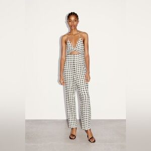 Zara checkered gingham jumpsuit